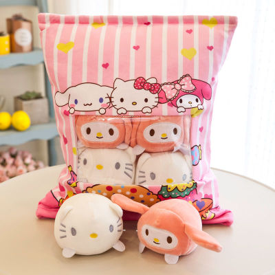 Hello Kitty Series Japanese Creative Pudding Plush  Snack Pillow Cushion Toys